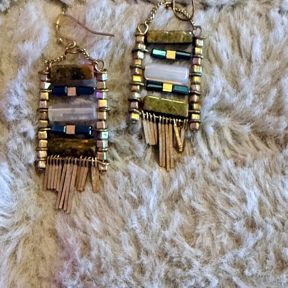 handmade artisan dangle fringe earrings